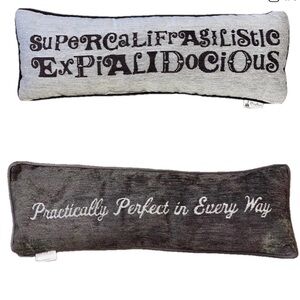 Disney Parks Mary Poppins Accent Pillow Supercalifragilisticexpialidocious NEW!